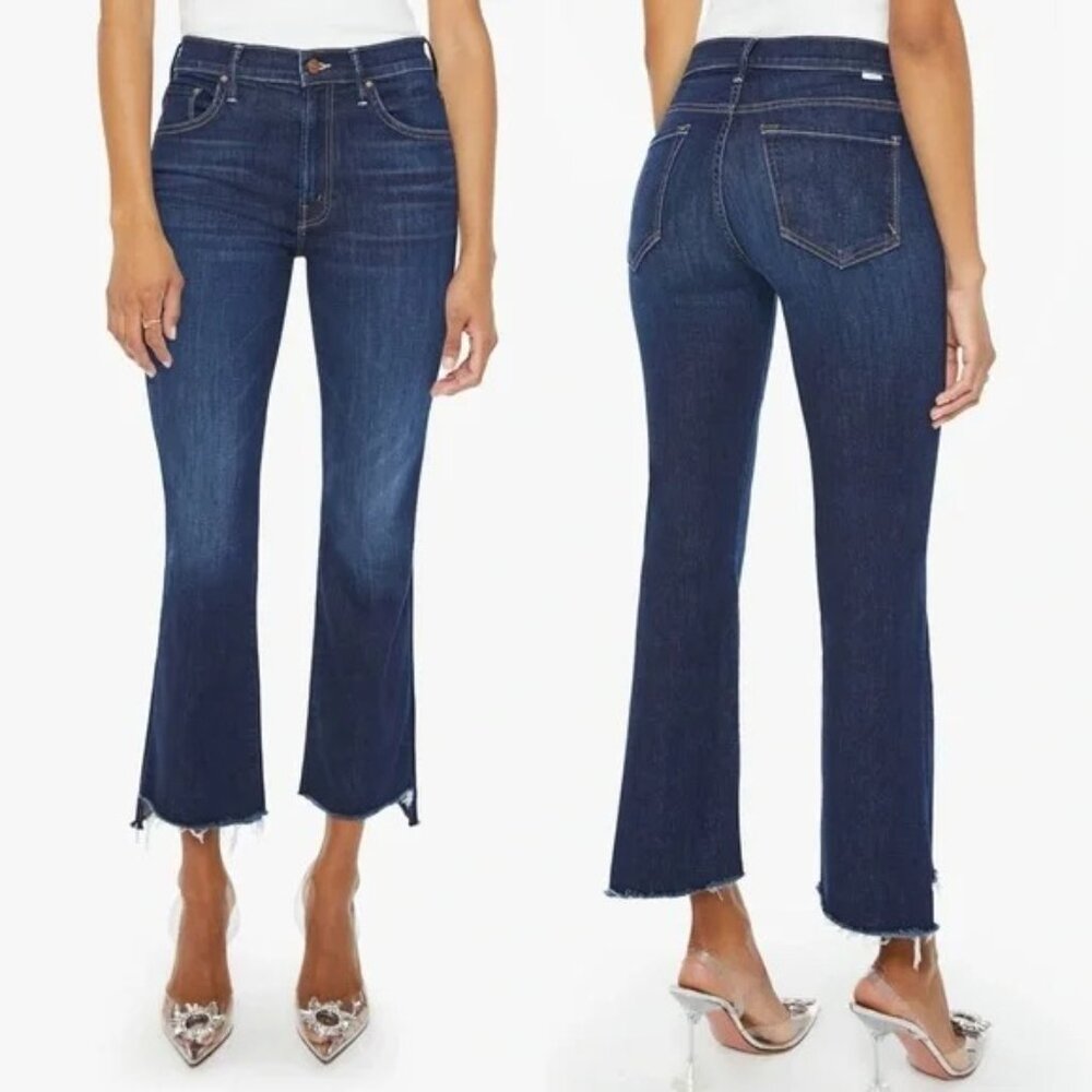 Mother The Insider Crop Step Fray Jeans in Off Limits Size 26